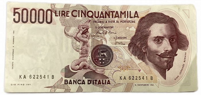 イタリア紙幣 50000リラ 美品 1984年 世界 外国 貨幣 古銭 旧紙幣 旧札 旧 紙幣 アンティーク