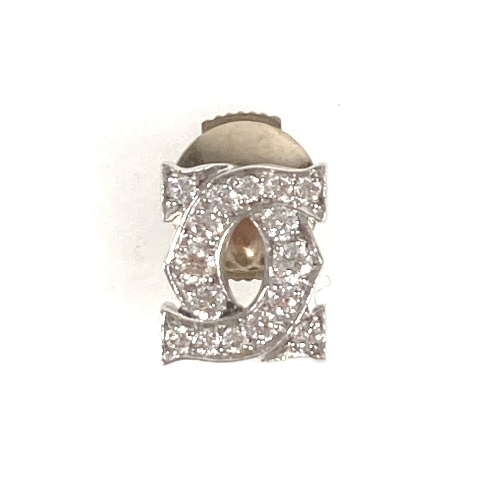 ピアス アントルラセ ダイヤ ダイヤモンド 2C ロゴ 片耳 ジュエリー アクセサリー 750 金 K18 18K WG750 シルバー