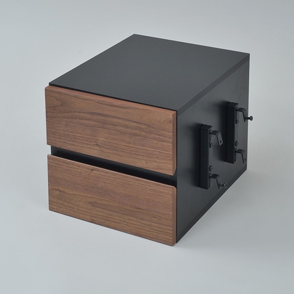 JKプラン NU-002-BKBR　Reconte Ladder Desk NU （CHEST） ブラックブラウン [ラダーデスク用引き出し 2杯] メーカー直送
