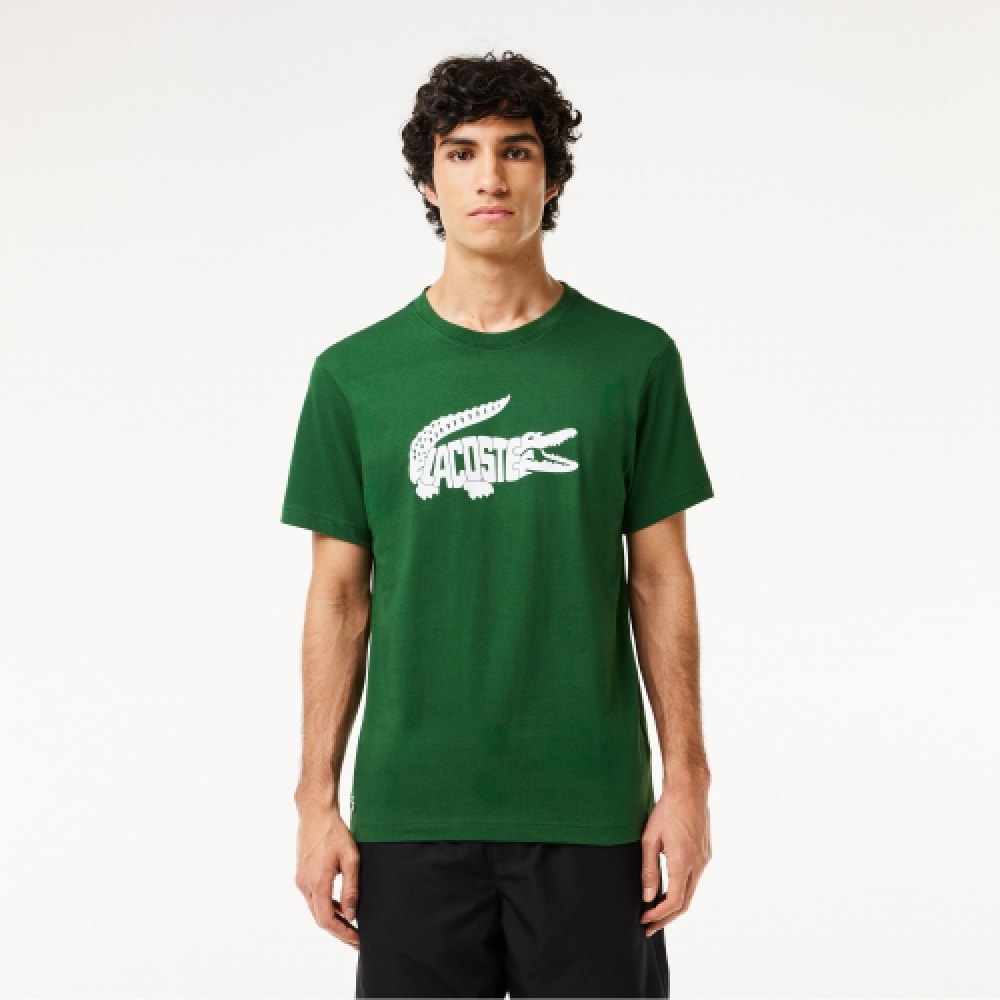 LACOSTE メンズレタリングビッグクロコ半袖Tシャツ [グリーン]