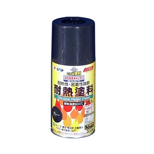 （まとめ買い）耐熱塗料スプレー 300ML グレー [x3]