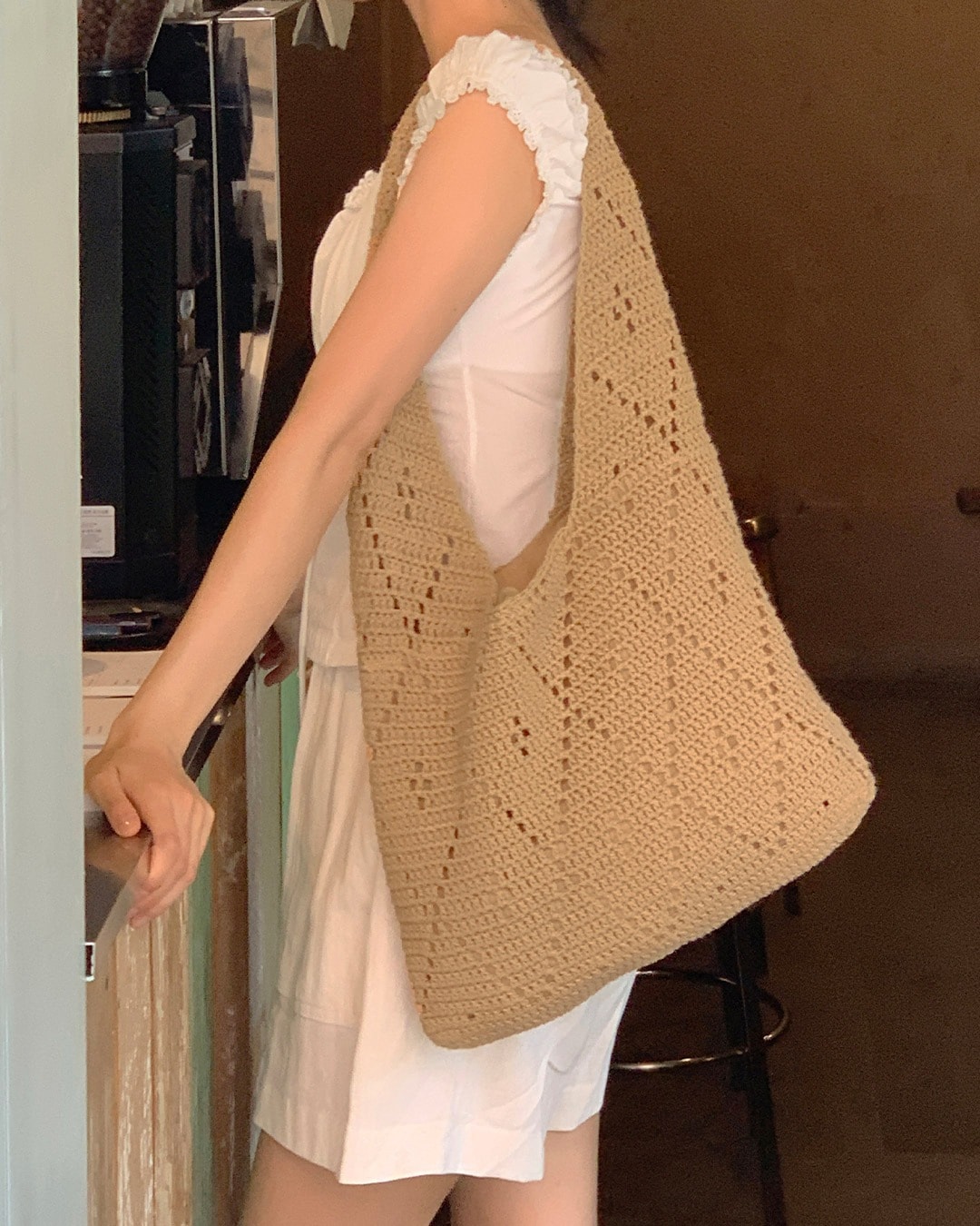 ガット編みショルダーバッグ韓国ファッション レディース