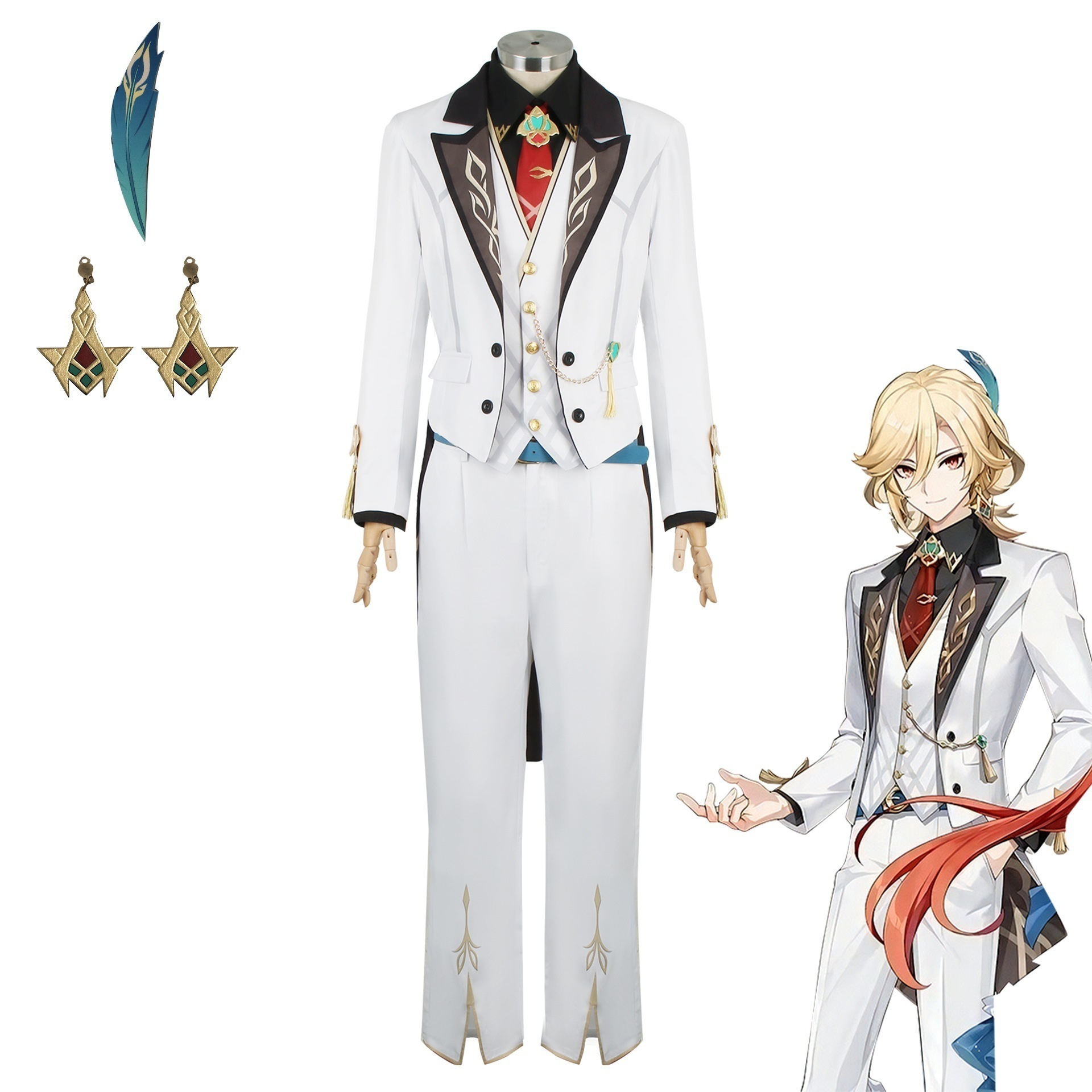 ハロウィン仮装 コスチューム 制服 変装 Kaveh コスプレ衣装 カーヴェ げんしん Genshin 原神 スーツ ハロウィン 2025年新作入荷コスプレ