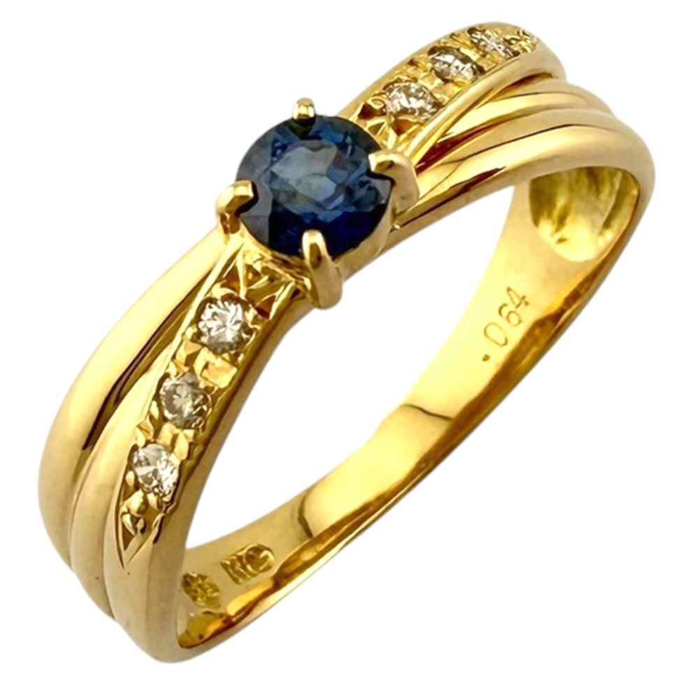 リング 指輪 12号 18金 K18イエローゴールド ダイヤモンド 中古 美品