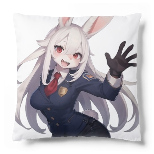 【受注生産】白うさぎの女の子　ジェニファー　警官 クッション