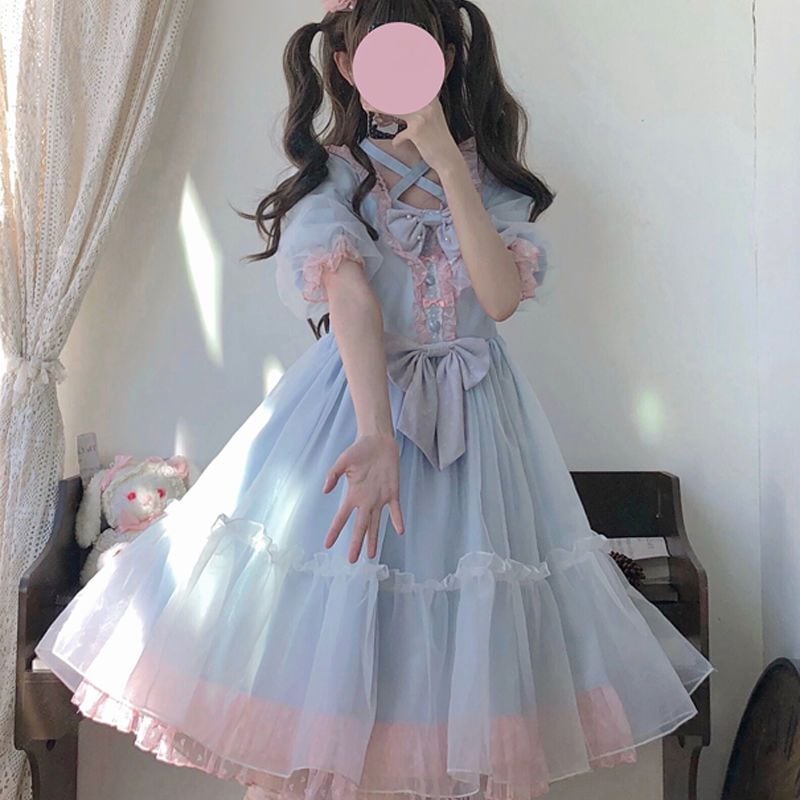 ロリータ コスプレ 作 夏 ロリータ ワンピース 洋服 半袖 OP ワンピース 着痩せ 夏服 可愛いサンタコスプレ