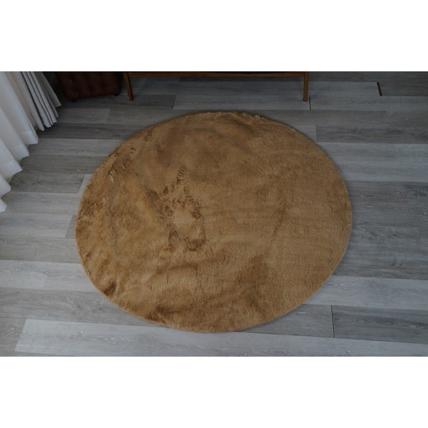 スミノエ 防炎消臭 ラグ Mラックスファー 100100cm ベージュ メーカー直送