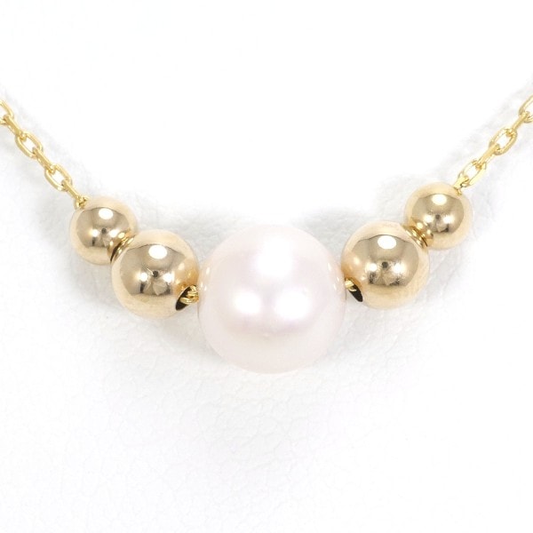 K18 18金 YG イエローゴールド ネックレス パール(真珠) 約40cm ジュエリー 中古