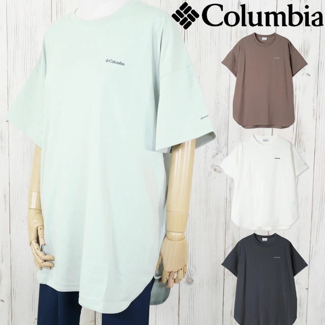 コロンビア レディース Tシャツ ウィメンズジプシーバーズショートスリーブチュニック 半袖 トップス 吸湿 速乾 アパレル 紫外線対策 カジュアル ウェア PL9563 335 グリーン 254 アイ
