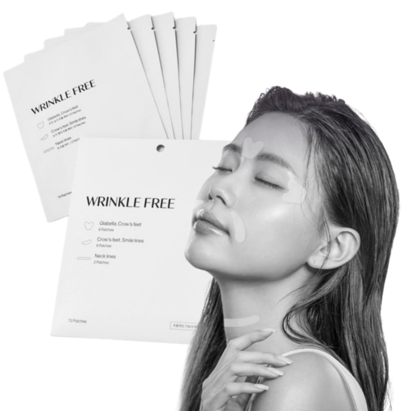 [韓国] マルチデザイン リンクルフリー 眉間 ほうれい線 プリーツ パッチ 70パッチ (14パッチ x 5枚) (眉間目元ほうれい線額のしわ緩和) 5,510円