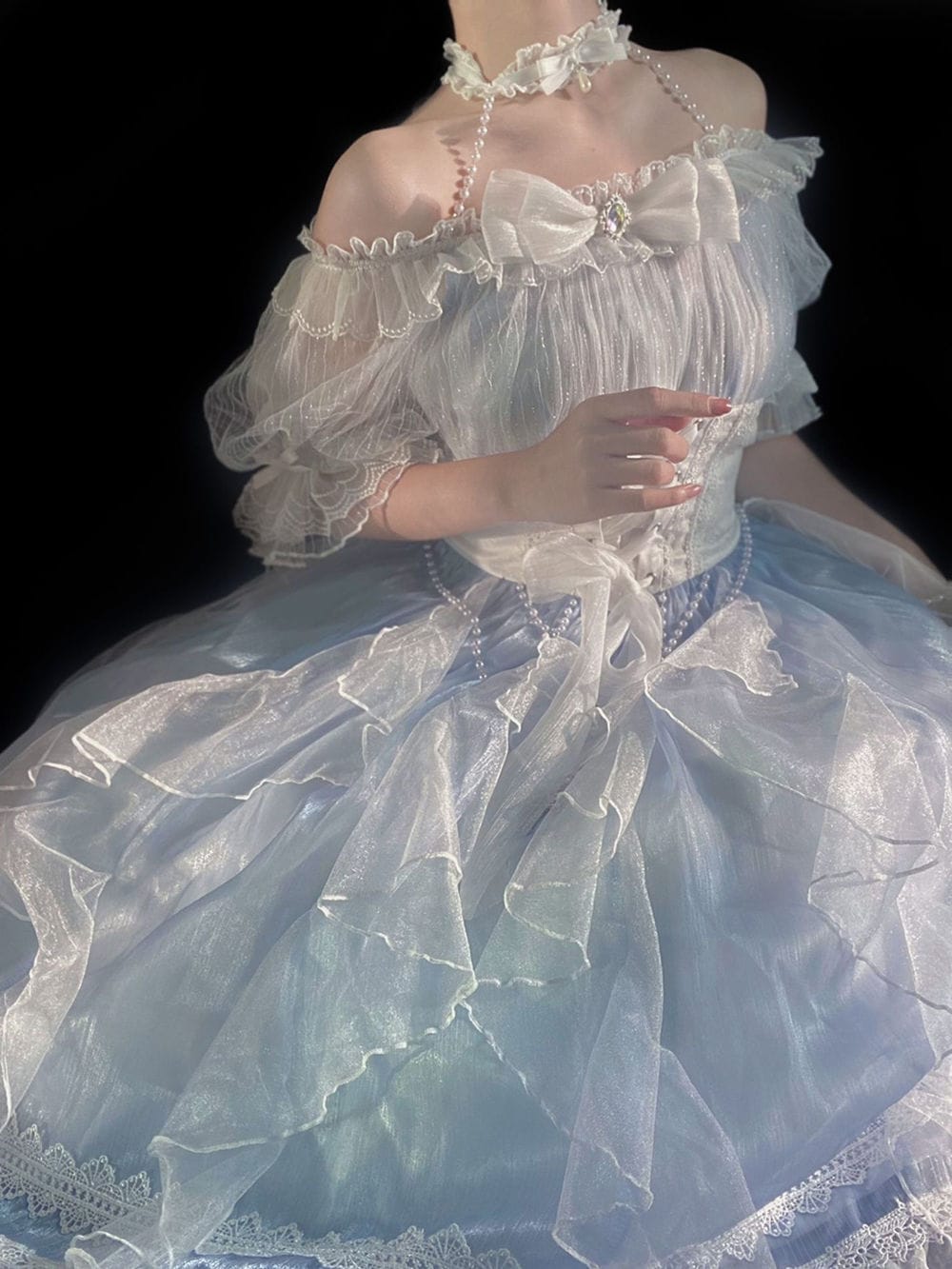 ロリータ ロリータドレス 夏半袖ウェディングドレス