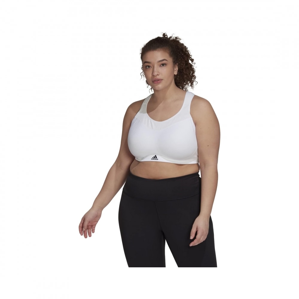 アディダスプラスサイズテーラードインパクトラックストレーニングハイサポートジップブラホワイト/ブラック