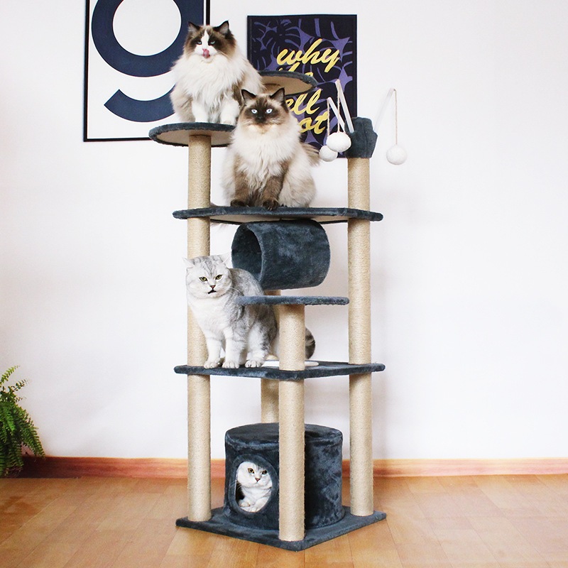 大型麻縄クライミングフレーム 猫爪とぎポスト 場所を取らない猫クライミングフレーム キャットネスト 麻籐 猫フレーム キャットツリー一体型猫爪とぎ