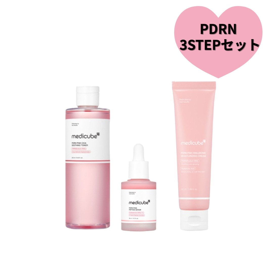 PDRN 3STEPセット(ピンクシカ スージングトナー 250ml+ピンクペプチド アンプル 30ml+PDRN ピンク ヒアルロニック 水分クリーム 50ml)