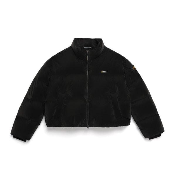 N244WDW930 女性グラリスクロップダックダウンジャンパー カーボンブラック