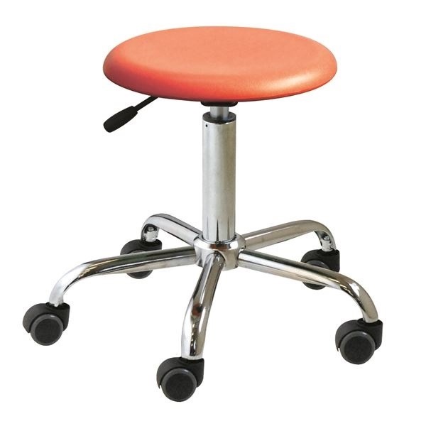 キャスター付き 丸椅子 オレンジクロームメッキ 幅50cm 日本製 スチール ブランチブロースツール