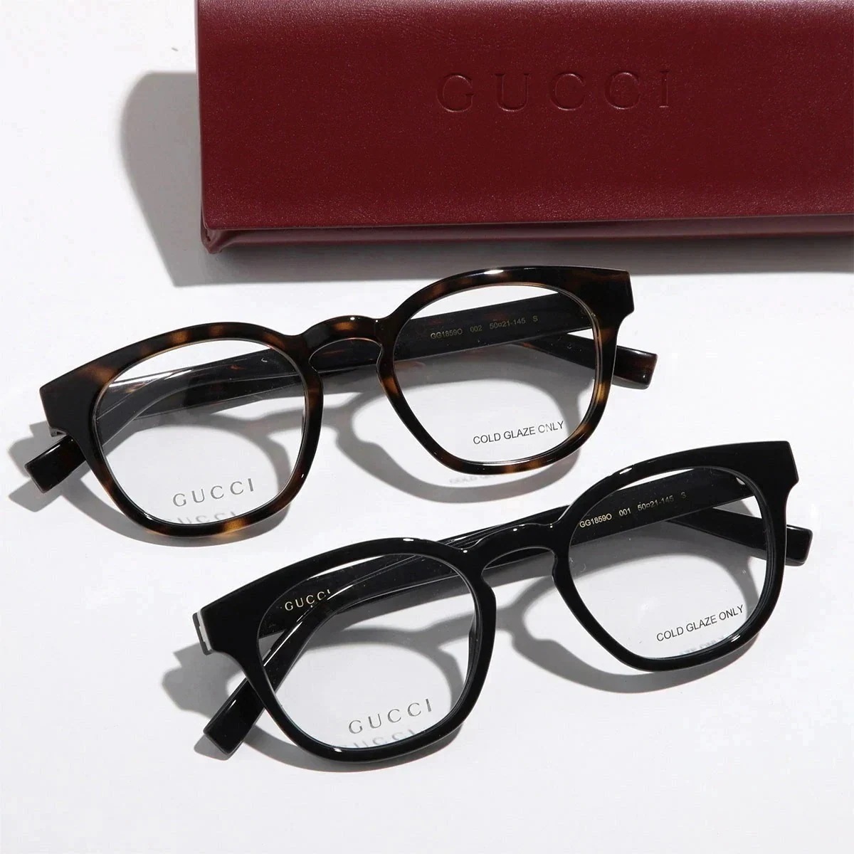 GUCCI グッチ メガネ GG1859O メンズ ウェリントン型 ロゴ 黒縁 アイウェア メガネ めがね 眼鏡 伊達メガネ カラー2色