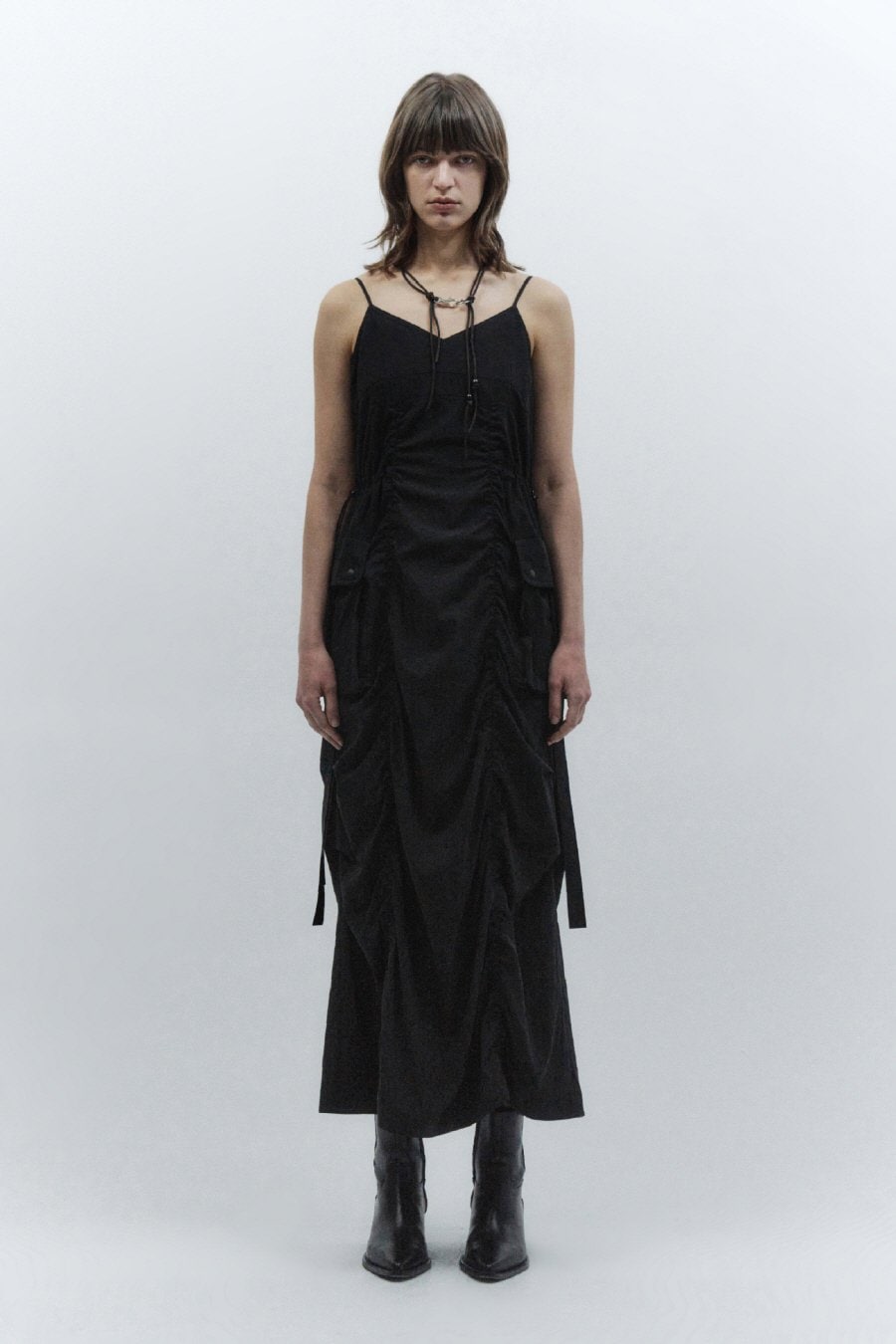 【INSILENCE】 PARASUIT MAXI DRESS 2 : BLACK