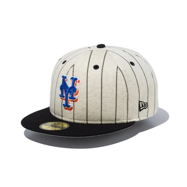 NEWERA CAP ニューエラ キャップ 59FIFTY MLB Oatmeal Heather ニューヨーク・メッツ オートミール ブラックバイザー メンズ 男性 帽子 ハット 小物 国内正規品