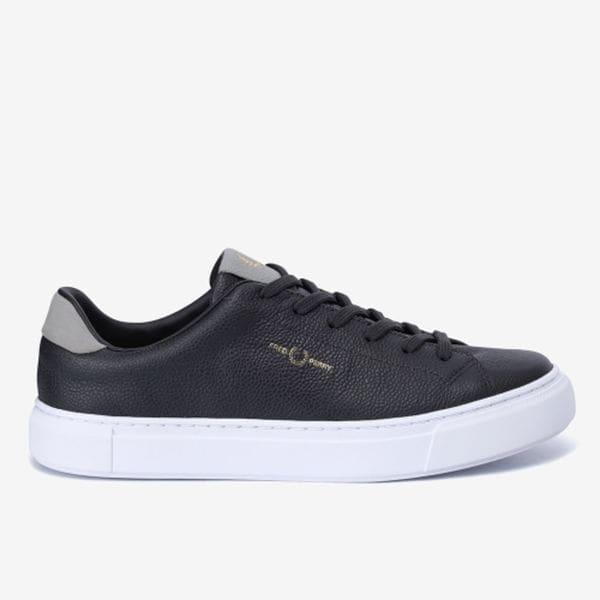 男性（FRED PERRY）B71テクスチャードレザーヌバックブラックレザースニーカー_SFPM2417302_V81