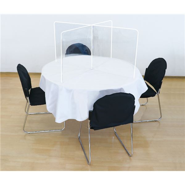 飛沫防止 卓上パーテーション/衝立 十字型 正方形タイプ 11001100mm 角Ｒ加工 PET製 会社 店舗 オフィス