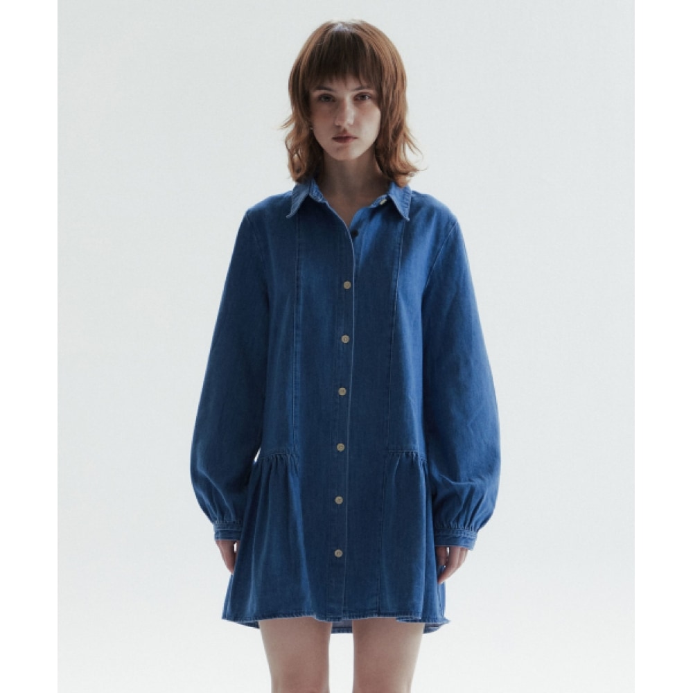 CHOWOO デフリルドレスシャツ-ブルー(女性)