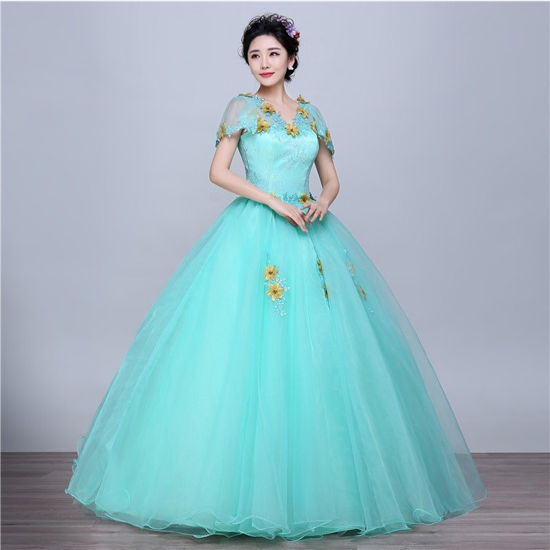 カラードレス ロングドレス 豪華ウェディングドレス 結婚式 演奏会ロングドレス コンサート 二次会 舞台衣装 グリーン