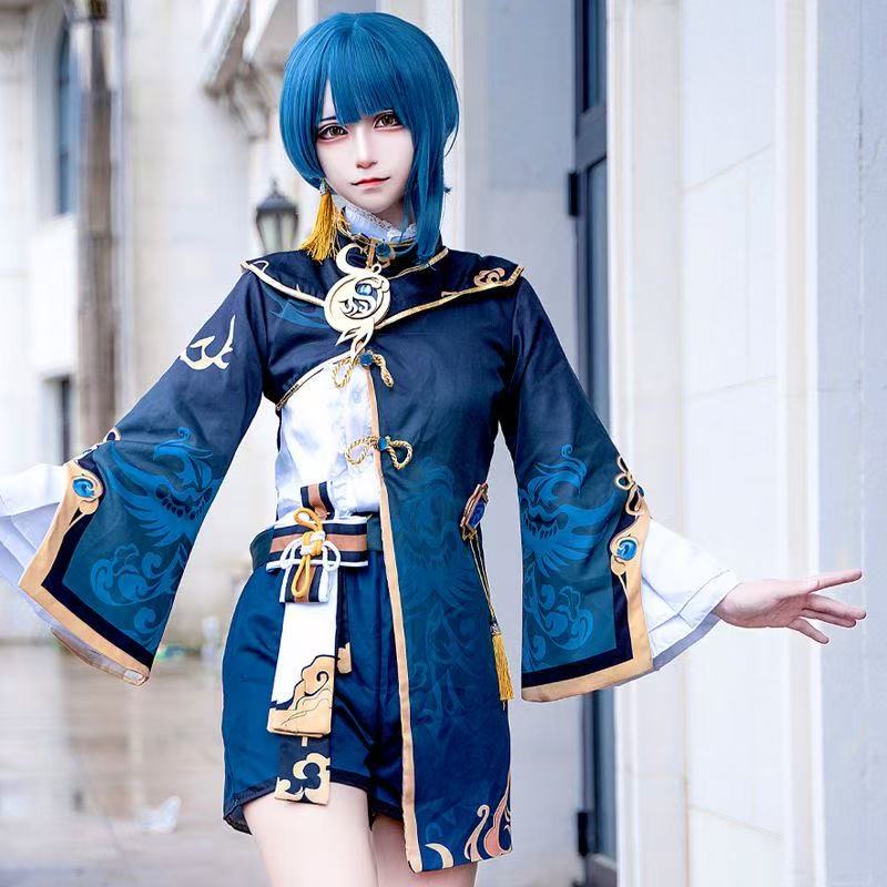 原神 げんしん Genshin 璃月港 行秋 ユクアキ コスプレ コスチューム 変身 仮装 かつら ステージ服 舞台 ハロウィン クリスマス イベント 大人用 文化祭