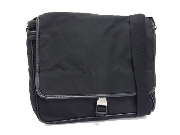 プラダ ショルダーバッグ トライアングルロゴ テスート ナイロン V158 三角ロゴマーク シルバー金具 白タグ ブラック ハンドバッグ ショッピングバッグ トートバッグ 鞄【本物保証】