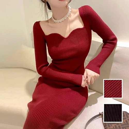 パーティードレス 結婚式 ワンピース ミディアム ひざ丈 オケージョン ドレス 韓国 ファッション レディース 春 秋 冬 ブライダル お呼ばれ コーデ 成人式 二次会 同窓会 20代 30代
