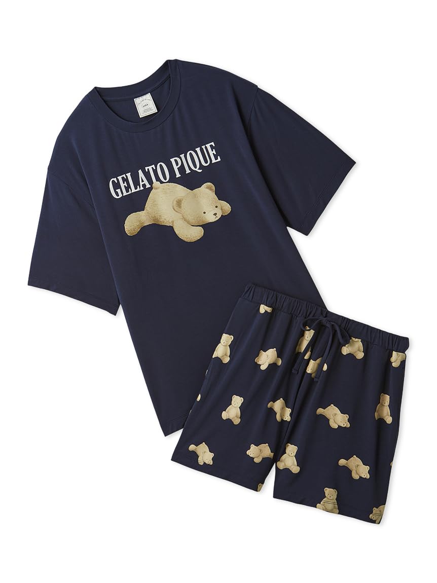 [ジェラート ピケ] EC限定 ベアワンポイントTシャツ&ショートパンツセット PWCT252359 レディース NVY