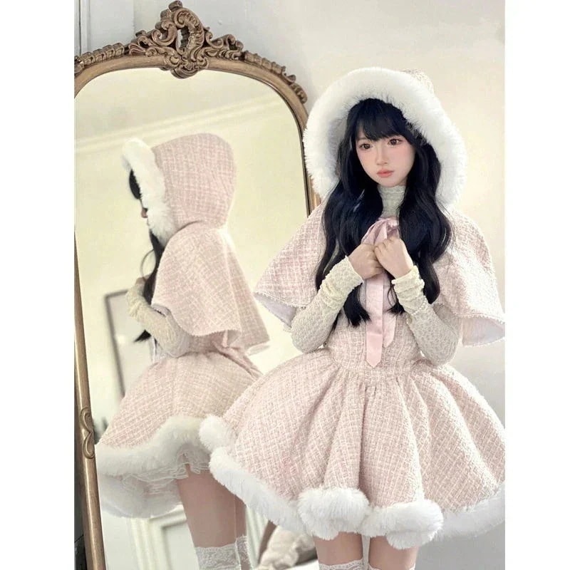 クリスマス衣装 レディース サンタクロース サンタ コスプレドレス ワンピース セットアップ パーティードレス ケープマント クリスマスウェア コスプレクリスマス衣装