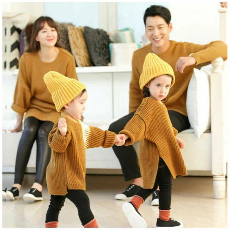 親子ペア 子供 長袖 セーター ニット１人１色を選べます トップス 親子お揃い カップル ペアルック 家族オソロ服 トップス 女の子 男の子 ペアルック 家族オソロ服 無地 秋冬服 新作