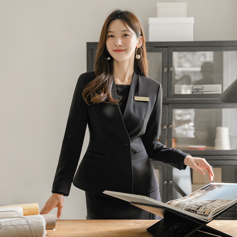 韓国 ファッション ジャケット セット スーツ エステティックサロン 眉ビューティーサロン 洗えるスーツ