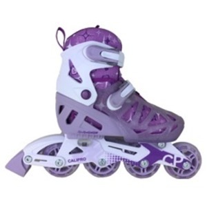 子ども用 インラインスケート/ローラースケート パープル 2023cm 4段階サイズ調整可能 肉厚インナー スポーツ用品 運動用品