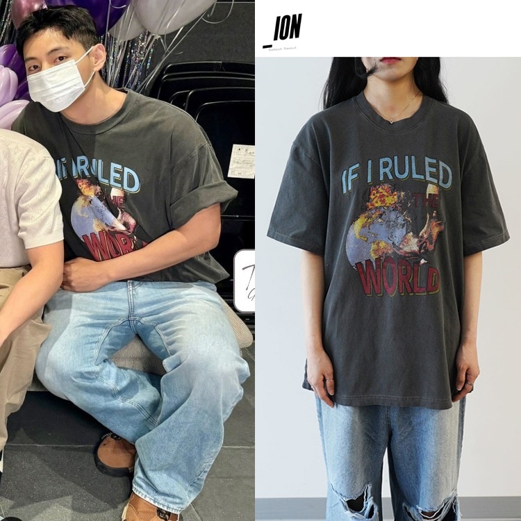 [BTS V 着用］ [IONSEOUL正規品]The World Printing Over T-Shirt