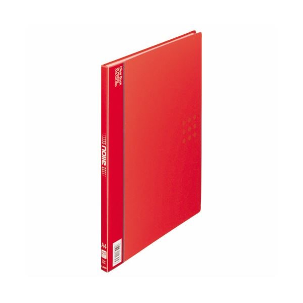 （まとめ）ライオン事務器 クリアーブック(ノイル)A4タテ 20ポケット 背幅14mm レッド CR-20n 1冊 (×10セット)