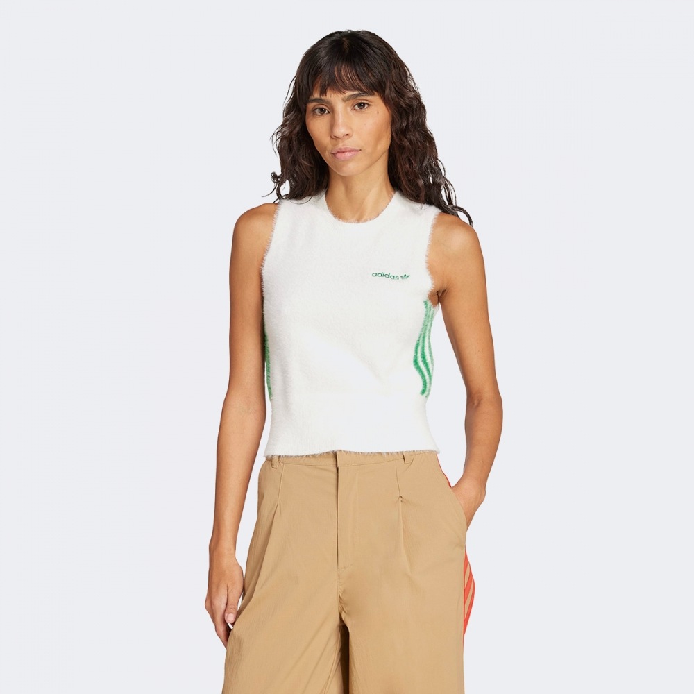 アディダスふわふわニットベスト JW3650-Oホワイト