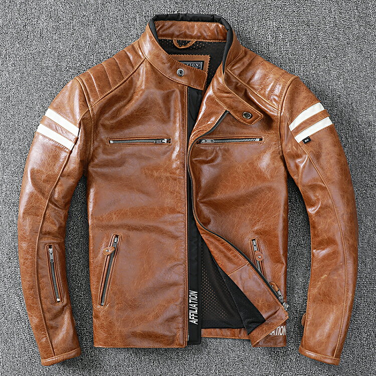 ライダースジャケットメンズアウターラム革レザージャケット本革ミリタリー立て襟シングル牛革アウターブルゾンダブルライダースMA-1G98