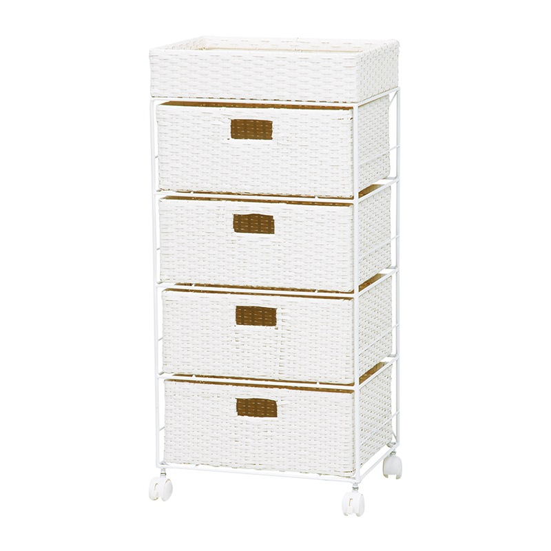 HAGIHARA(萩原) RAN-2411WH ランドリーチェスト(ホワイト・幅40.5×奥行30.5×高さ85cm) RAN2411WH