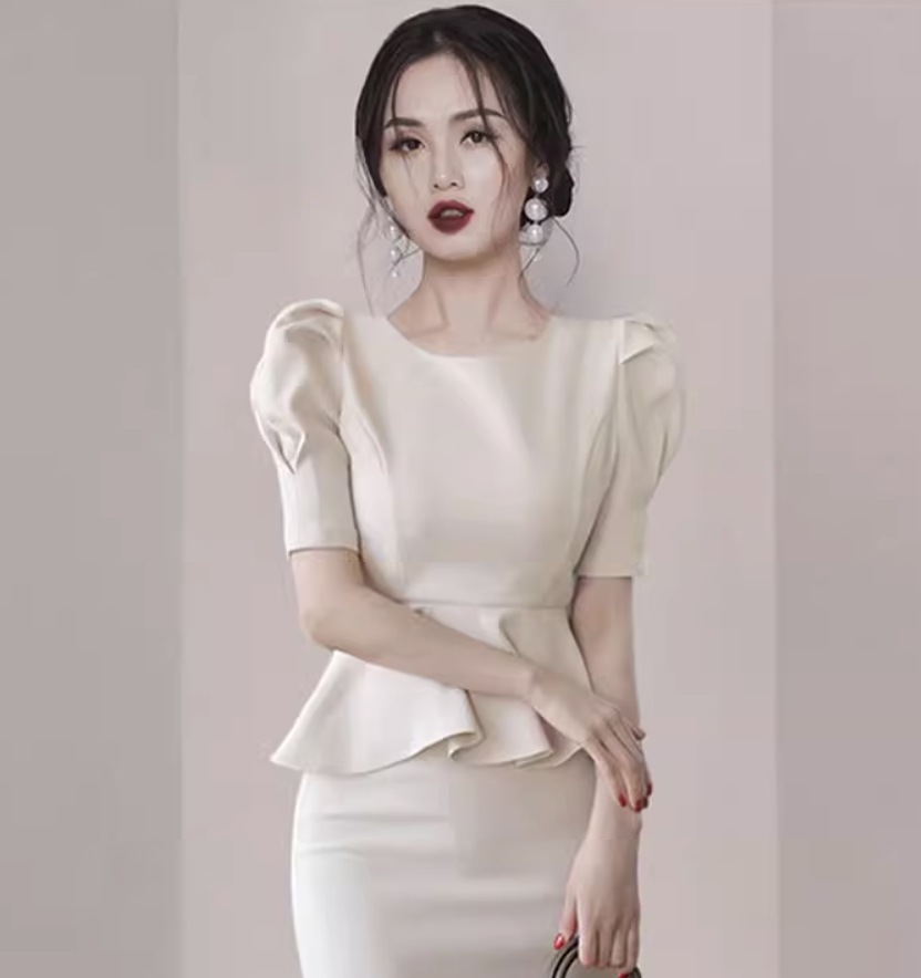 ワンピース デート モテアイテム ワンピドレス タイトスカート フリル パフスリーブ 大人可愛い きれいめ 上品 おしゃれ かっこいい 大人可愛い ラブリー キュート ガーリー クール モード系