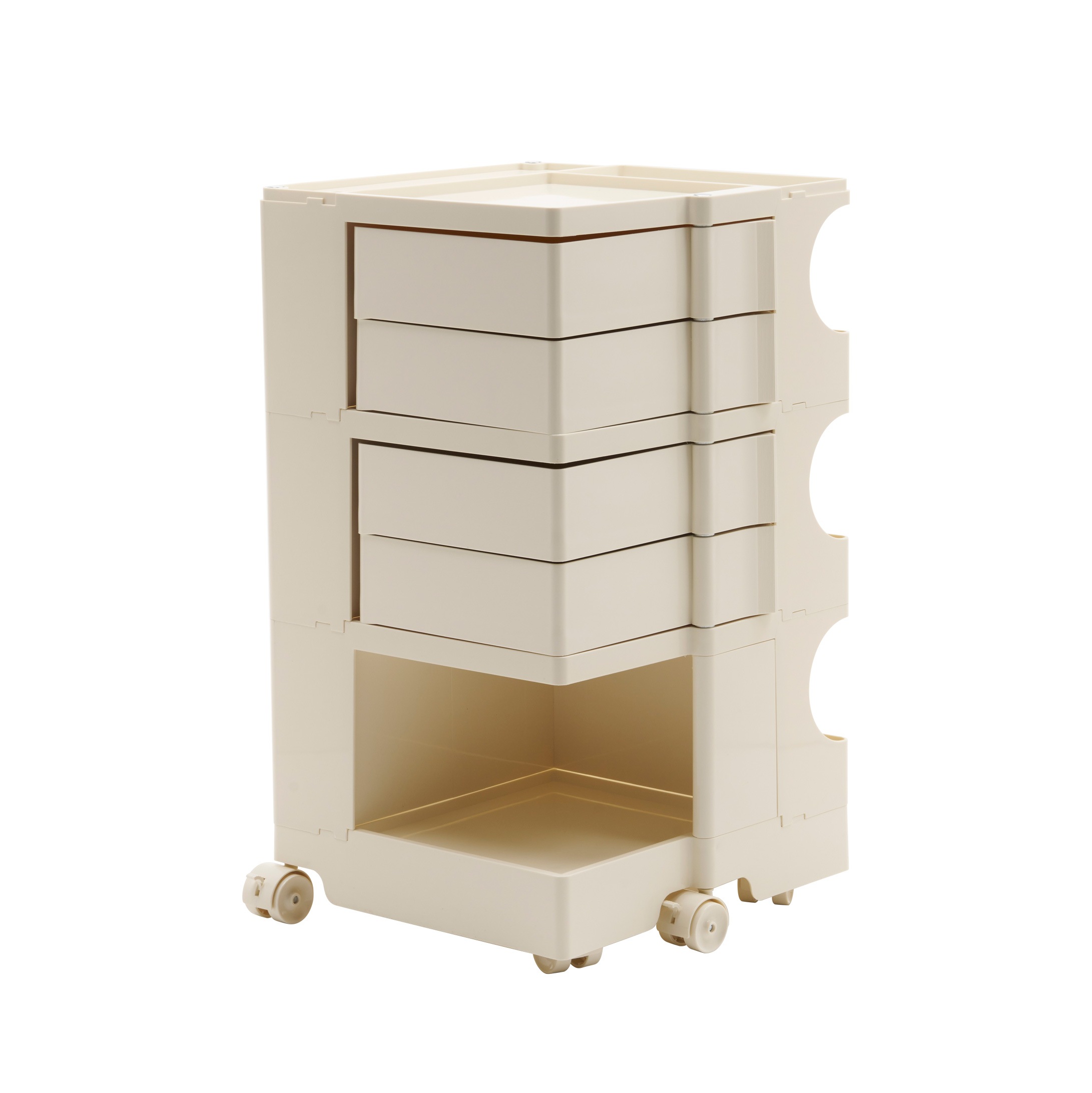 【国内出荷】【アイボリー・3段】収納ワゴン ボビーワゴン キャスター付き ブレーキ付き おしゃれ 3段トレイ キッチンワゴン 回転式 収納 ベビーワゴン キッチン収納 ラック サイドワゴン キッチン