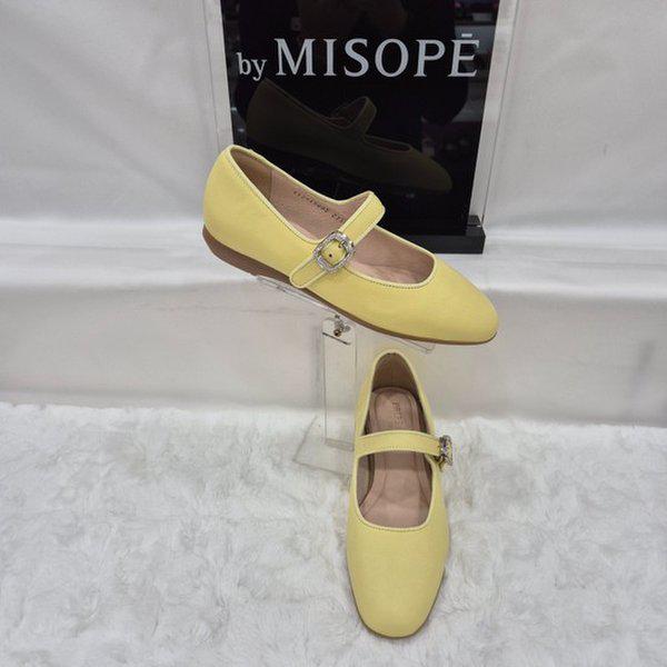 By 女性 メリージェーン フラットシューズ 112HT415SI005 YELLOW 2 JJ