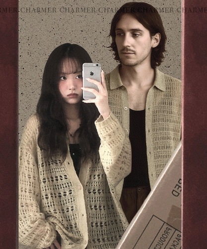 満足度100%ビーチルーズネメッシュカラーニットカーディガン-3color男女共用