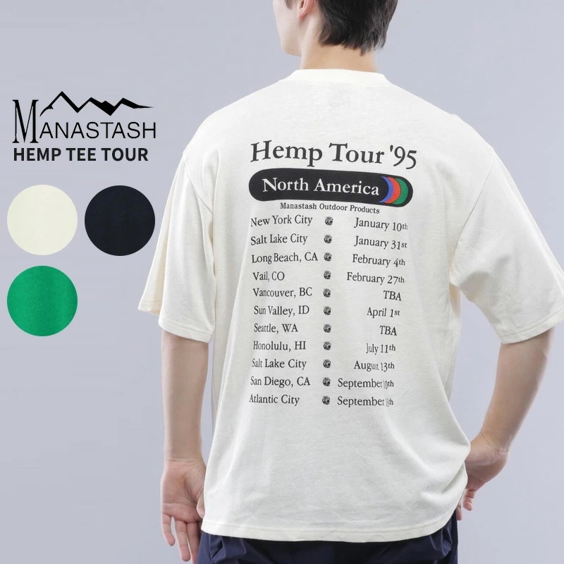 マナスタッシュ MANASTASH HEMP TEE TOUR ヘンプツアー ショートスリーブTシャツ 半袖Tシャツ カットソー トップス