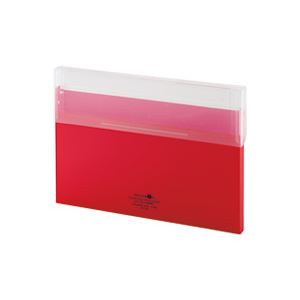 （まとめ）LIHITLAB コングレスケース薄型 A-5035-3 赤(×10セット)