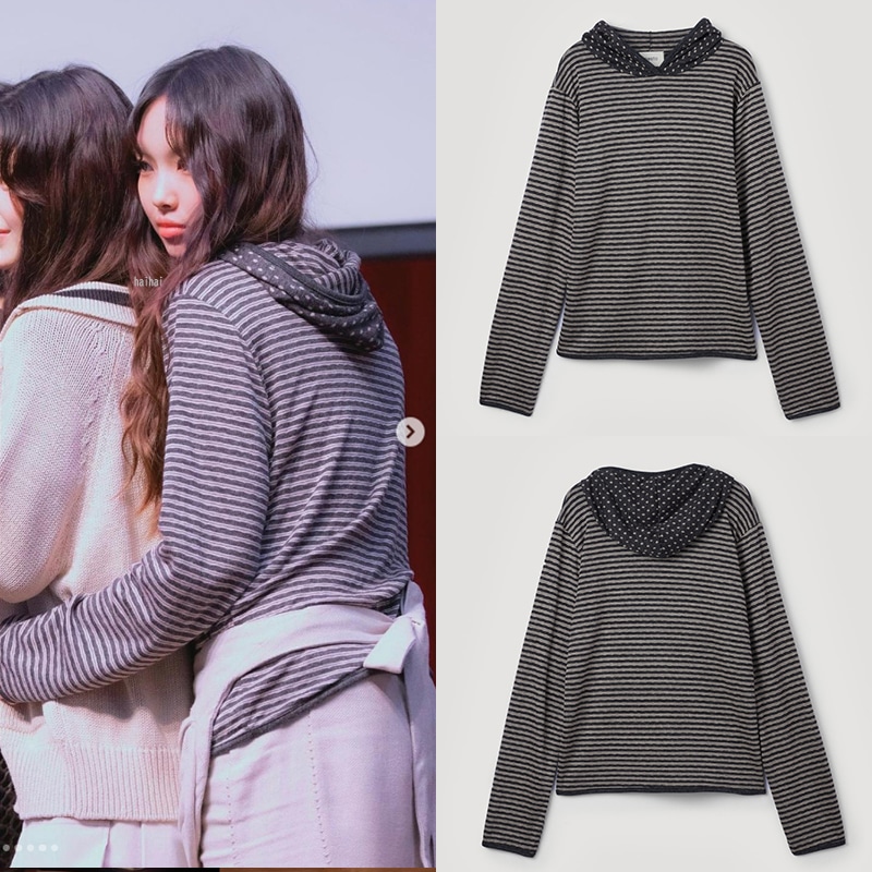 [NewJeans ヘイン着用]特典付き/DOT STRIPE HOODIE DARK MOON