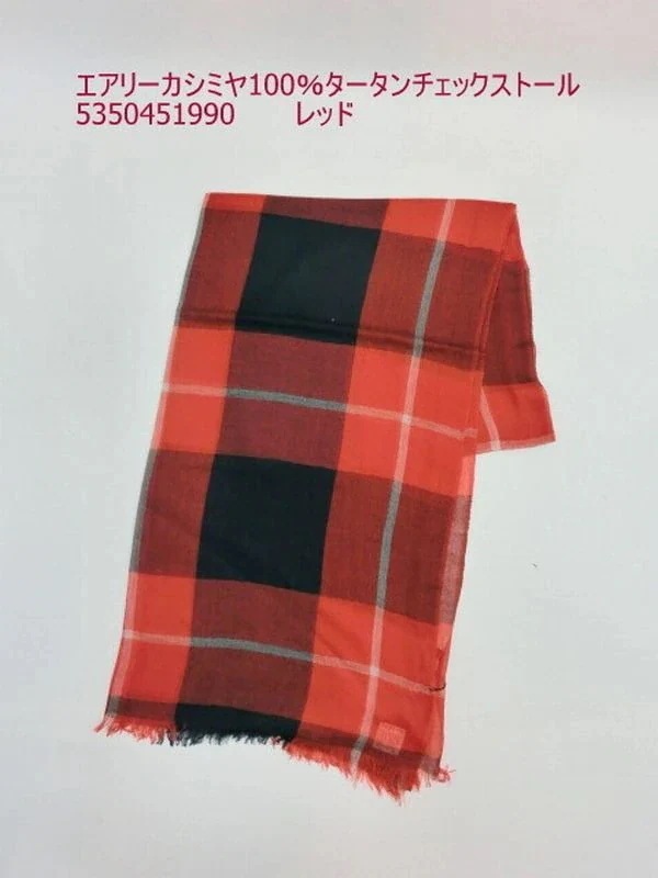 ストール ファッション小物 レディースファッション エアリー カシミヤ100% タータンチェック