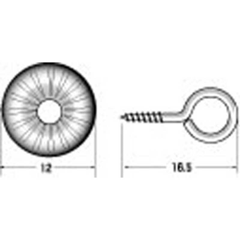 福井金属工芸　ヒートン菊座黒メッキ 1000個入　NO.6920