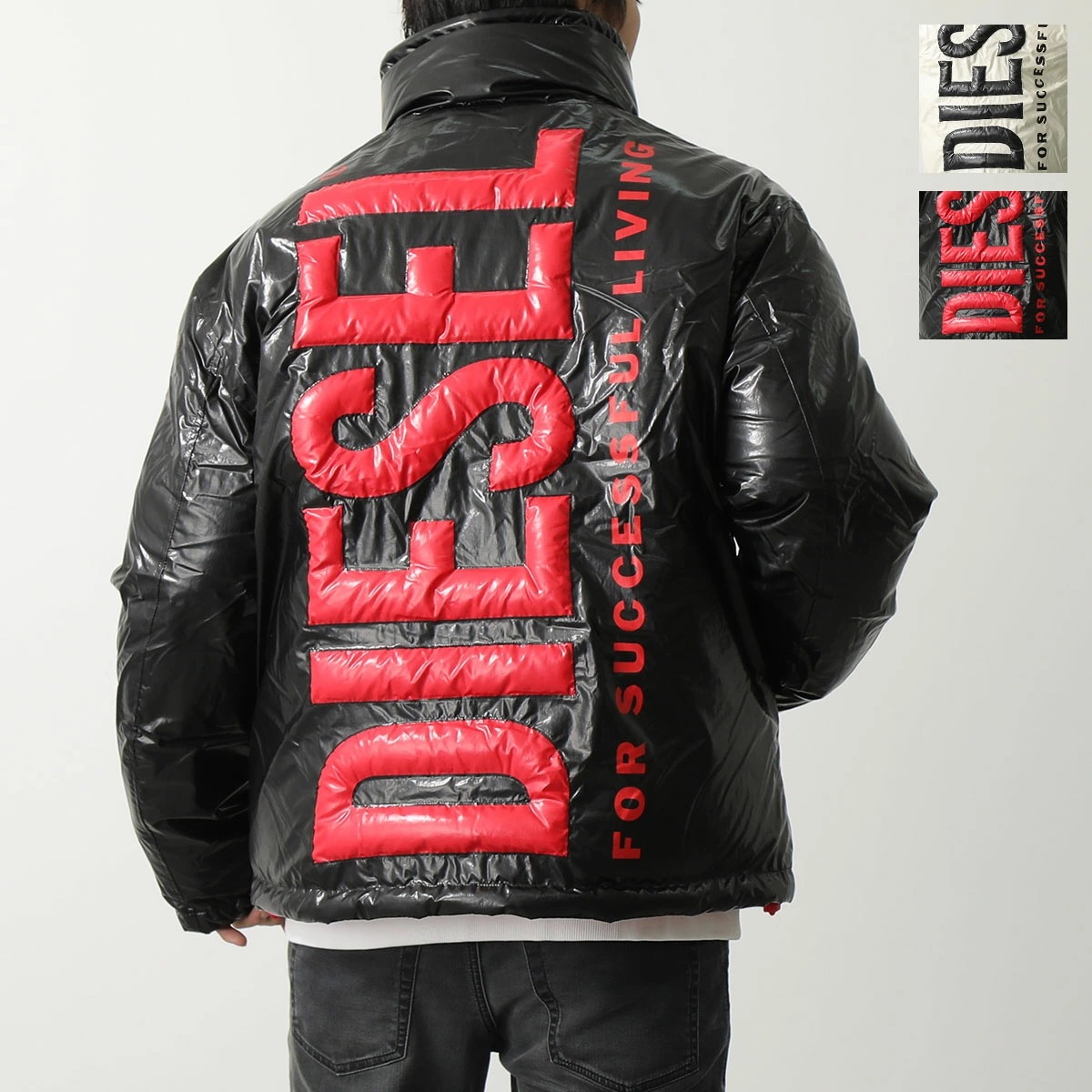 DIESEL ディーゼル 中綿ジャケット W-JUPIT A10607 0JKKL メンズ ロゴ ナイロン スタンドカラー カラー2色
